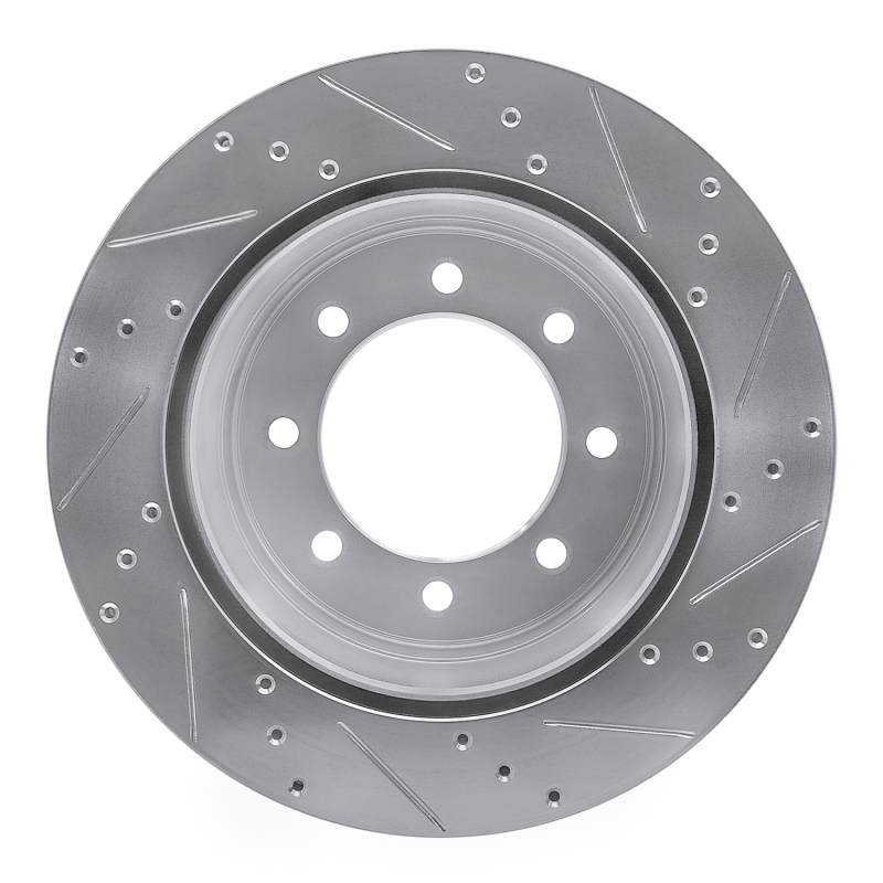 Ford F-250 Brake Rotor (1) - Rear Left - R1 Concepts - Drilled & Slotted - Silver - `11-`22